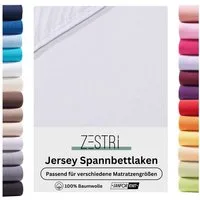 Zestri Spannbettlaken für Boxspringbett Wasserbett Topper & Matratzen Jersey 100% Baumwolle, Gummizug: rundum, Große Auswahl an Farben & Größen - Steghöhe bis 40cm wählbar