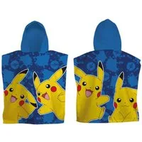 POKÉMON Badeponcho 100 x 50 cm Mikrofaser Pikachu Bade Poncho, ab 3 Jahren