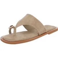 Ital-Design Damen Zehentrenner-Pantolette mit Schmuckdetail Zehentrenner (91742264) Blockabsatz Zehentrenner in Hellgrün