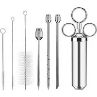 Jumpeak Marinierspritze Stainless Steel, Marinadenspritze, spritzen mit nadel, Pökelspritze, (7-St), Edelstahl, Spritze, charcoal barbecues , for Grilling Beef, Chicken