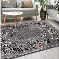 Mazovia Designteppich Modern Teppich Kurzflor Wohnzimmerteppich Robust und pflegeleicht GRAU, 60 x 100 cm, Fußbodenheizung,Allergiker geeignet,Farbecht,Pflegeleicht,Geometrisch