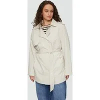 QS Funktionsjacke Outdoor-Jacke Kurzer Trenchcoat aus Baumwolle mit Gürtel