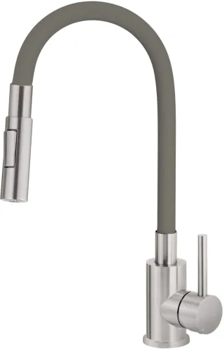 Neuesbad Spültischarmatur mit FLEXIBLE Auslauf, 2-Funktion SPRAY, Edelstahl-Anthrazit NB1DEBOCT7401