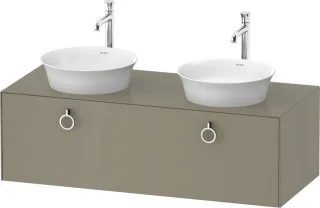 Duravit White Tulip Konsolenwaschtischunterbau wandhängend Stein Grau Hochglanz 1300x550x408 mm - WT WT4983BH2H2