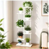 Nagham Ghazal Aswad Blumenständer Pflanzenregal 7 Ebenen, 7-stufiges Pflanzenregal mit 8 Pflanzentopf-Stellflächen