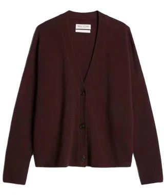 Marc OPolo Casual - Cardigan mit V-Ausschnitt rot - Gr. - S