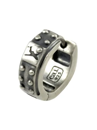 cai Single Creole 925 Silber rhodiniert matt oxidiert