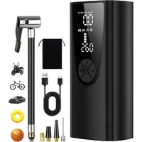 SinLaw Akku-Luftpumpe Elektrische Luftpumpe, wiederaufladbare Luftpumpe 6000 mAh 150 PSI (Set, 1-tlg), Mit USB/LED-Licht, Dient auch als Taschenlampe und Powerbank