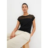 bonprix T-Shirt gerade Passform, Kurzarm, für vielseitige Anlässe, aus Viskose-Mix