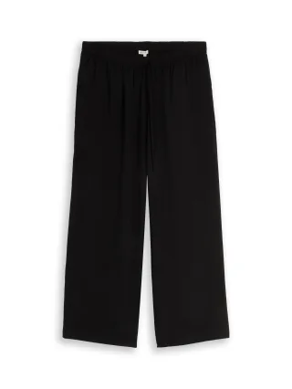 Tom Tailor - Plus Size - Loose Wide Hose mit Kordelzug deep black - Gr. - 52