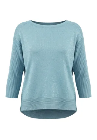 bianca - Pullover mit 3/4-Ärmel blau - Gr. - 36