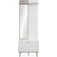Finori Garderobe, weiß / Dekor Sonoma Eiche B x H x T ca. 70 x 200 x 32 cm