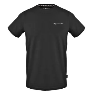 Aquascutum - T-Shirt für Herren, Rundhalsausschnitt, Regulär (Schwarz)