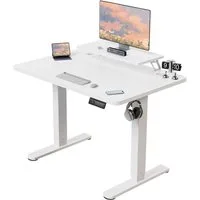 HOMALL Schreibtisch Höhenverstellbarer Schreibtisch mit Monitorständer 120/140/160cm