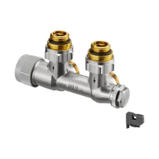 Oventrop Multiblock TQ Anschlussarmatur 1184074 Zweirohrarmatur, Eck, für Heizkörper G 1/2 IG
