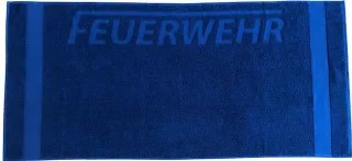 Premium Duschtuch mit FEUERWEHR Einwebung | marineblau 140x67cm 100% Baumwolle | Handtuch flauschig