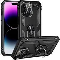 CoolGadget Handyhülle Armor Shield Case für Apple iPhone 15 Pro Max 6,7 Zoll, Outdoor Cover Magnet Ringhalterung Handy Hülle für iPhone 15 Pro Max