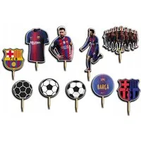 Festivalartikel Tortenstecker FC BARCELONA Topper Set 10 Stk Geburstag Torten Deko Kuchen Junge