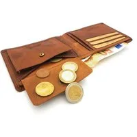 JOCKEY CLUB Geldbörse flaches echt Leder Portemonnaie mit RFID Schutz 6 Kartenfächer, flach, Scheinfächer aus Leder, rostbraun