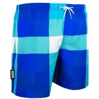 GUGGEN Mountain Badehose Badehose Herren Beachshorts Strandhose Boardshorts Schnelltrocknende Schnelltrocknende Badeshorts mit Kordelzug kariertes blaues Muster