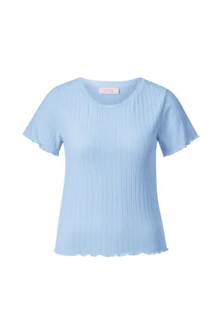 Rich & Royal - Rib T-Shirt clear sky - Gr. - XL