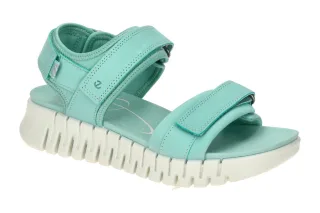 Ecco 21310302241 Damen Sandale Blau Aquatic Flexible Gummisohle & Klettversch...