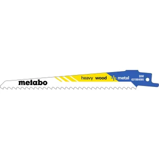 Metabo Säbelsägeblätter heavy wood + metal 150 x 1,25 mm, BiM, 3,2- 5,1 mm/ 5-8 TPI - 25 Stück - 628250000