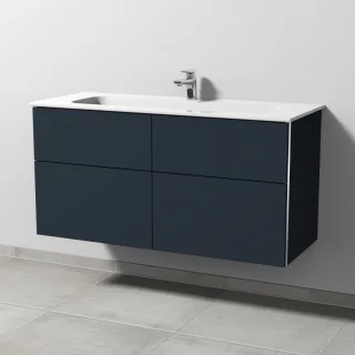 Sanipa 3way Keramik-Set Design Keramik-Waschtisch und Unterbau mit 4 Auszügen, Marine-Matt BP4821R