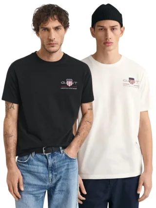 Gant | 2er Pack Herren T-Shirt mit gesticktem Archiv-Schild