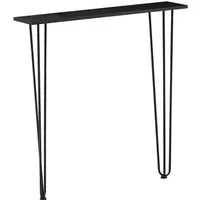 en.casa Konsolentisch, »Kokemäki« Flurregal mit Hairpinlegs 82x80x18 cm Schwarz