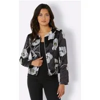 creation L Blusenblazer Polyester-Seiden-Blazer Langarm