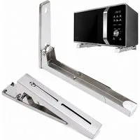 ibettertec Mikrowellen-Wandhalterung Wandhalterung Mikrowelle Edelstahlarm verstellbar Grill Wand, (2-tlg, Tragkraft 100 lb, 2-tlg., für Mikrowelle, Backofen, Grill Wand, Halterung ausziehbar, Edelstahl)