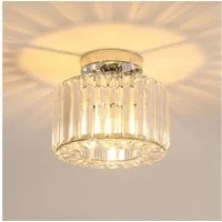 Riserva Deckenleuchten Deckenleuchte Kristall chrom rund, E27, 21cm, Deckenlampe