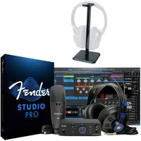 Fender Fender Recording-Set Quantum Creator Bundle mit Kopfhörer-Stativ Digitales Aufnahmegerät (Vorteils-Set mit Kopfhörer-Stativ)