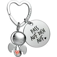 FABACH Schlüsselanhänger Schutzengel Happy mit Herz & "Ich liebe dich" Gravur