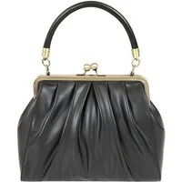 Banned Handtasche Scarlett Frame Schwarz, Rockabilly Vintage Henkeltasche
