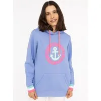Zwillingsherz Hoodie Langarm, Kapuze, Neon-Details, Kordelzug, Frontprint, Kängurutasche