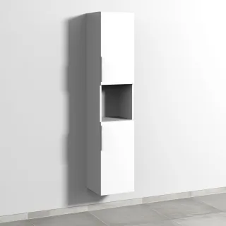 Sanipa 3way Hochschrank mit 2 Türen und 1 offenem Fach, Weiß-Soft UM11543