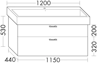 Burgbad Waschtischunterschrank zu Keramik System 30 Preisgruppe 2 Echo 530x1150x440 Eiche Dekor WUUD115F6922