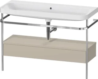 Duravit Happy D.2 Plus c-shaped Set mit Metallkonsole und Schubkasten Taupe Seidenmatt 1175x490x850  HP4844N60600000