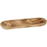 Levandeo® Dekoschale, Holz-Tablett L52cm Holz Braun Geflammt Ablage Schale Holzschale Natur