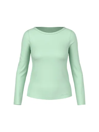 Marc Cain Collections - Shirt mit Seiden-Rundhals silt green - Gr. - 36
