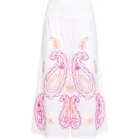 Ulla Popken Schlupfhose Culotte Rose Stickerei weites Bein Smokbund