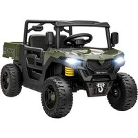 AIYAPLAY Elektro-Kinderauto mit 2 Motoren, Kofferraum, UTV-Design, Musikfunktion, Belastbarkeit 30 kg, (1-tlg), für Kinder 3-8 Jahre, Grün