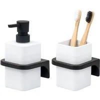 bremermann Badaccessoire-Set Bad-Serie SAVONA Softtouch inkl. Wandhalter, eckig, 2 tlg.