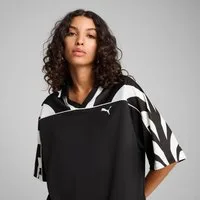 PUMA T-Shirt FUTURE..ARCHIVE RELAXED FOOTBALL JERSEY sportlicher Stil, Polokragen mit geripptem Design, Kurzarm