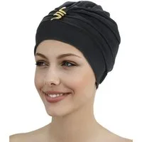 Fashy Badekappe Badehaube Badekappe Bademütze Damen Schwarz mit Schlangenmotiv Fashy