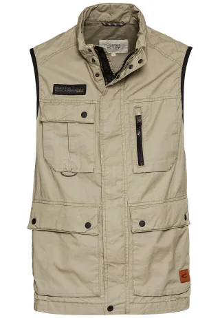 camel active - Outdoor-Weste mit Stehkragen khaki - Gr. - 58