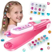 Flintry Kreativset Gems Siegel Kit für Haare, glänzender Haarschmuck für Mädchen, wiederverwendbares Frisierwerkzeug, Geburtstagsgeschenke