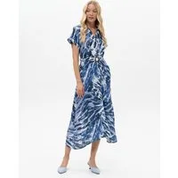 Passioni Hemdblusenkleid mit abstraktem Print Hemdblusenkleid mit kurzen Ärmeln und abstraktem Print